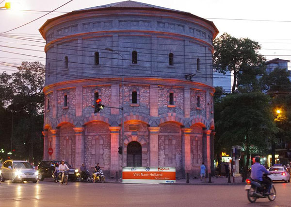 Hang Dau water tower turned into a beacon of light