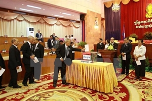 Cambodia Sai Chhum elected as Senate president