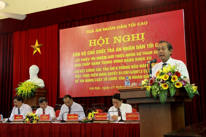 Tòa án Nhân dân tối cao lấy phiếu tín nhiệm giới thiệu nhân sự tham gia BCH Trung ương Đảng khóa XII