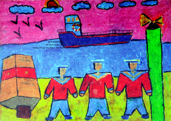 Exposition de peintures L’enfant et le patriotisme à Hanoï