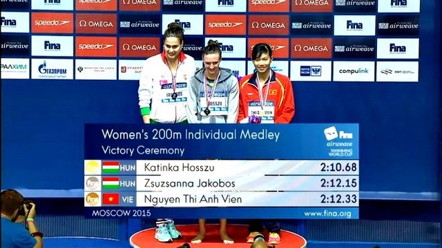 “Cetus” Anh Vien wins bronze medal at FINA Swimming World Cup
