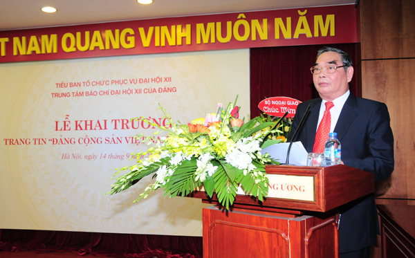 Trang tin điện tử “Đảng Cộng sản Việt Nam – Đại hội XII” chính thức hòa mạng Internet