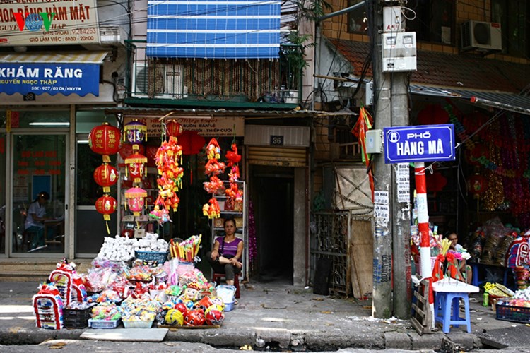Colorful Hang Ma street in mid-Autumn festival