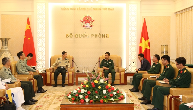 Thượng tướng Phan Văn Giang tiếp đoàn Đại học Quốc phòng Trung Quốc