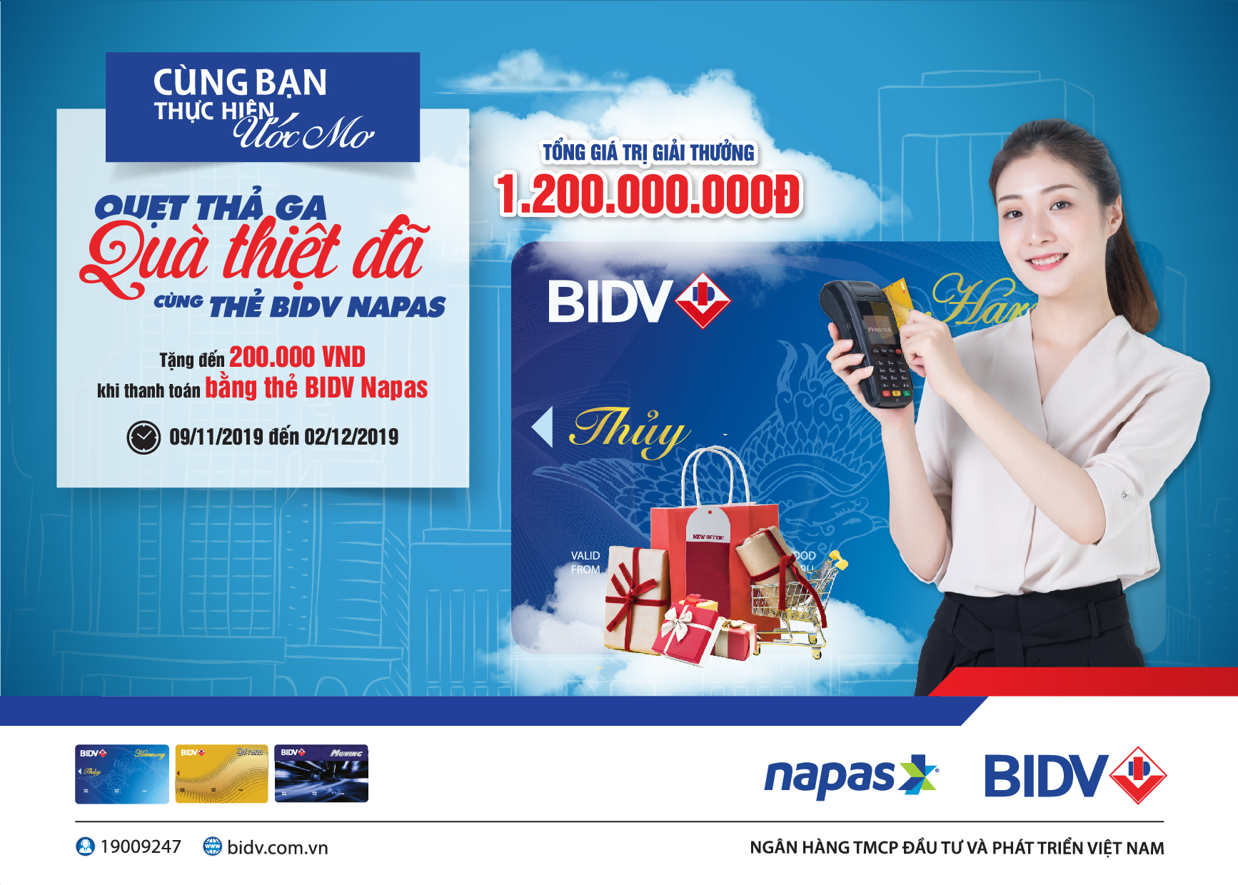 BIDV dành nhiều ưu đãi cho chủ thẻ ghi nợ nội địa BIDV NAPAS
