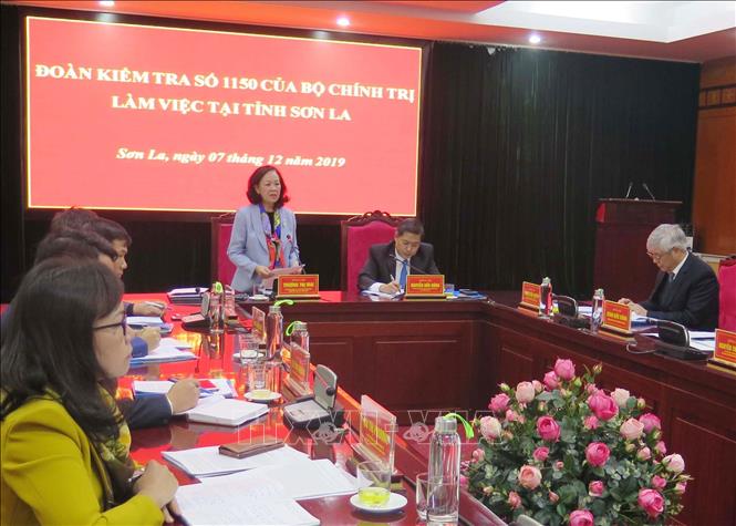 Đoàn kiểm tra của Bộ Chính trị làm việc tại Sơn La