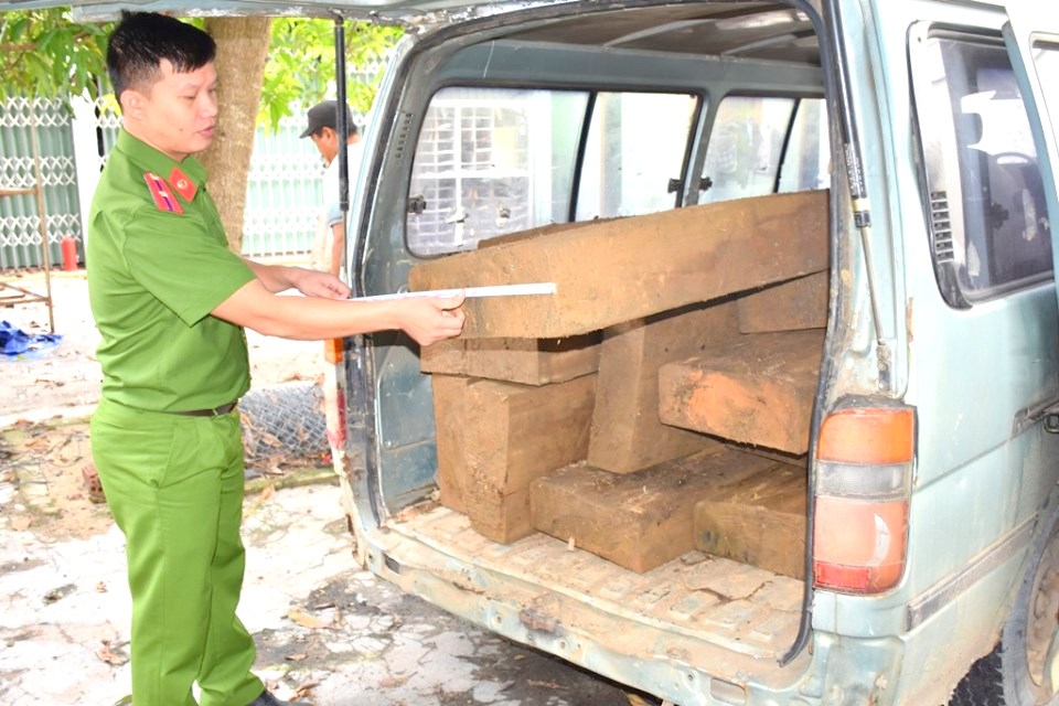 Bắt quả tang một vụ vận chuyển hơn 46 phách gỗ lậu