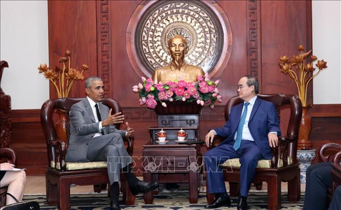 Đồng chí Nguyễn Thiện Nhân tiếp cựu Tổng thống Hoa kỳ Barack Obama