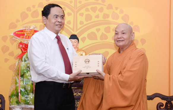 Chủ tịch Uỷ ban Trung ương MTTQ Việt Nam chúc Tết Hòa thượng Thích Thiện Nhơn