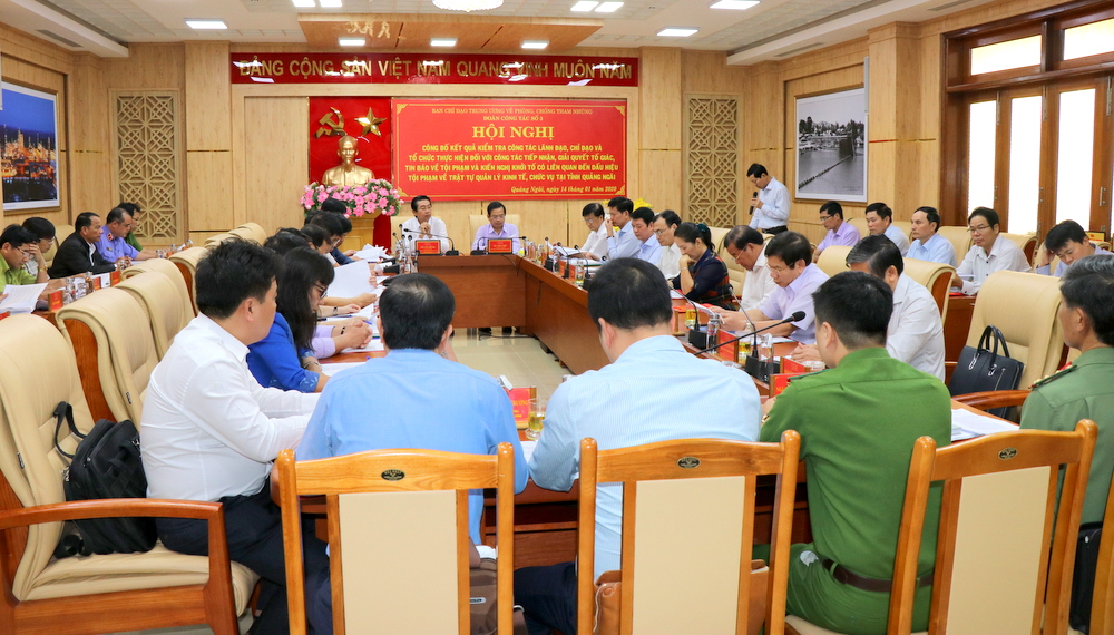 Công bố kết quả kiểm tra về phòng chống, tham nhũng tại Quảng Ngãi