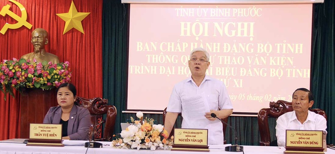 Bình Phước Thông qua dự thảo văn kiện Đại hội Đảng bộ tỉnh lần thứ XI và kiện toàn nhân sự