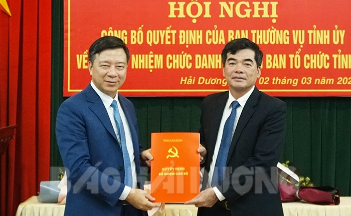 Hải Dương Trưởng Ban Tuyên giáo được điều động làm Trưởng ban Tổ chức Tỉnh ủy