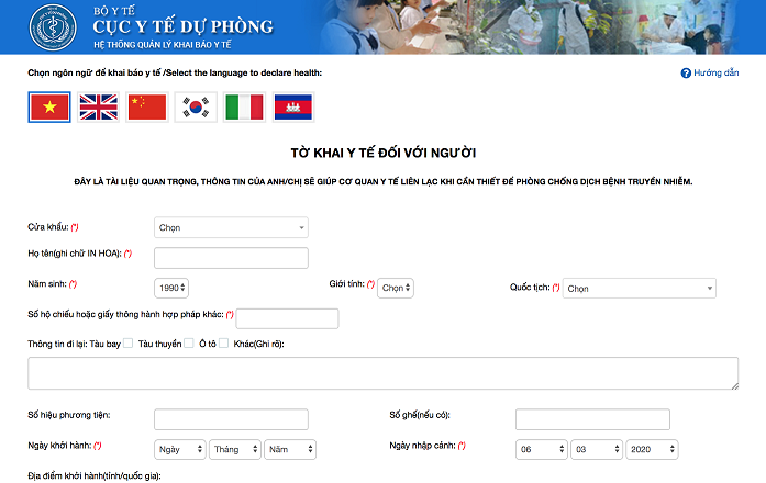 Từ sáng 10 3 thực hiện khai báo sức khoẻ toàn dân
