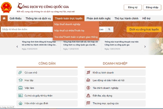VietinBank cung cấp giải pháp thanh toán trên Cổng Dịch vụ công Quốc gia
