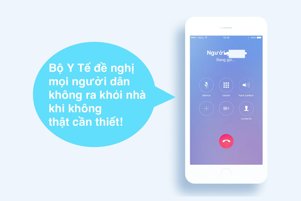 Không tính cước phí âm báo “Không ra khỏi nhà khi không thật cần thiết”