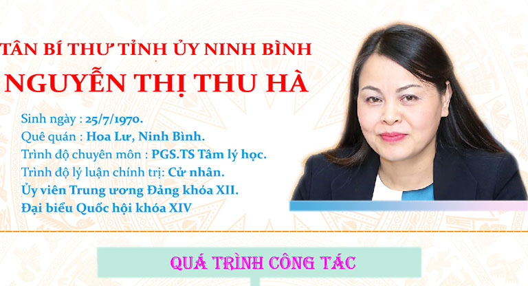 [Infographics] Chân dung tân Bí thư Tỉnh ủy Ninh Bình Nguyễn Thị Thu Hà