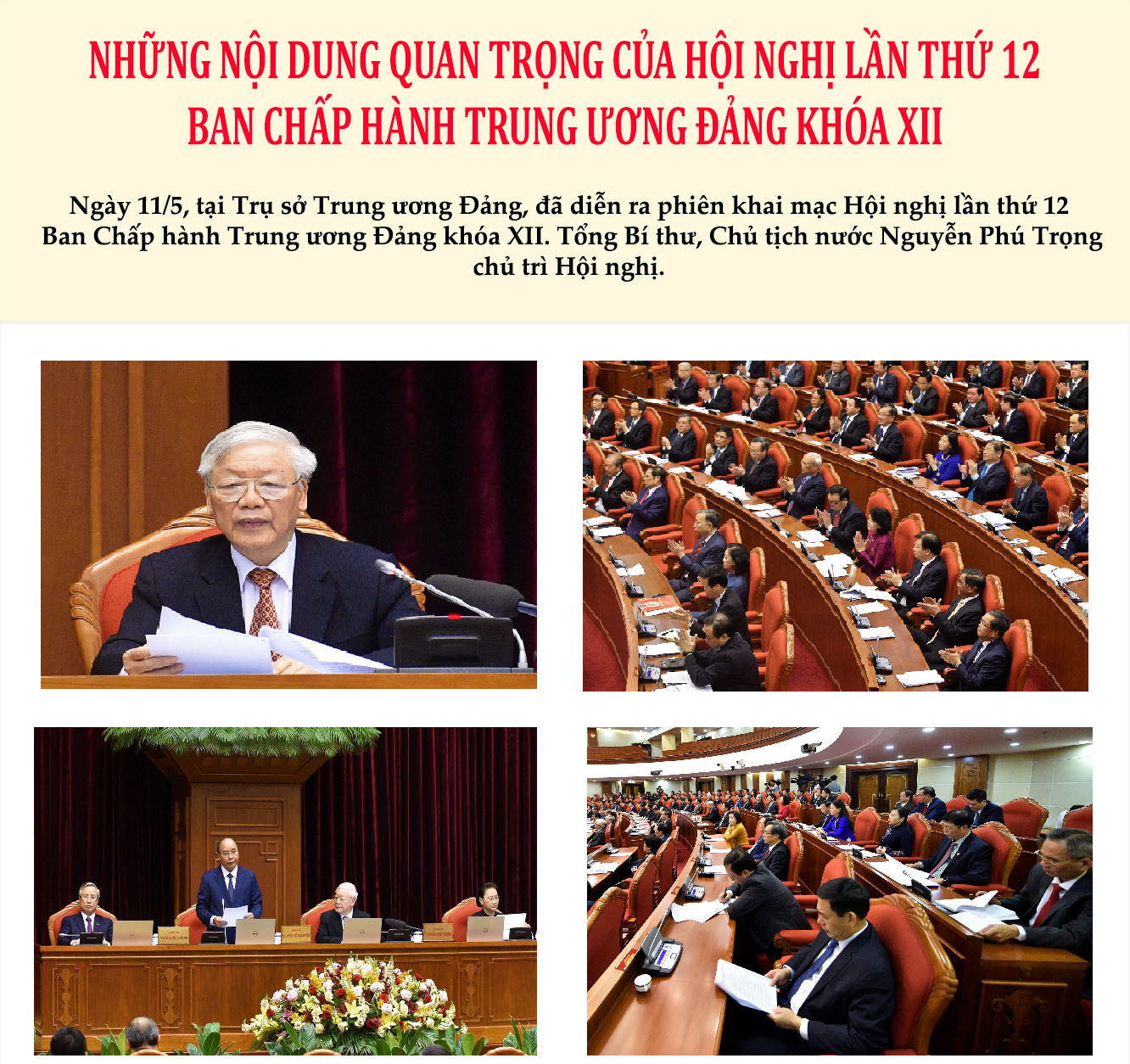 [Infographic] Những nội dung quan trọng của Hội nghị Trung ương lần thứ 12