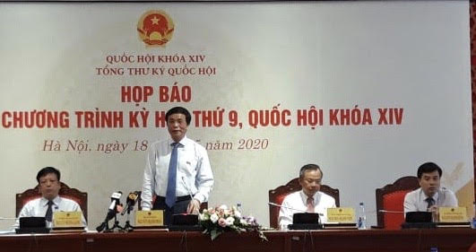 Kỳ họp thứ 9, Quốc hội khóa XIV khai mạc vào ngày 20 5