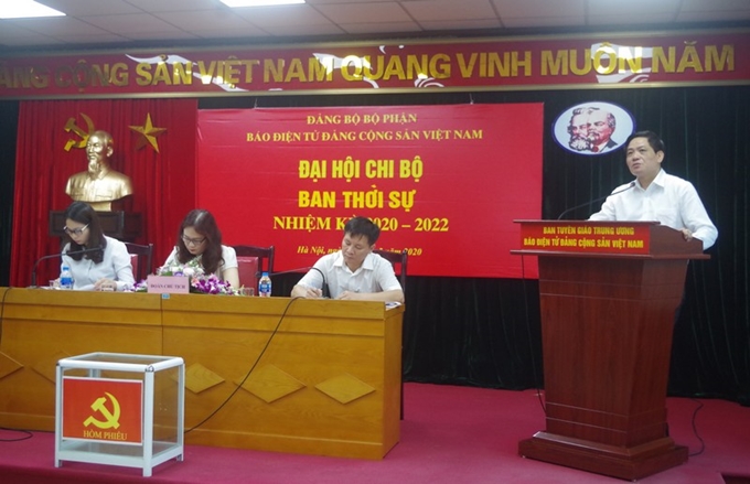 Tổ chức thành công đại hội các chi bộ thuộc Đảng bộ BP Báo điện tử ĐCSVN
