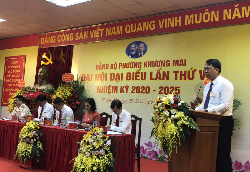 Đại hội Đảng bộ phường Khương Mai Đảm bảo vai trò lãnh đạo toàn diện của cấp ủy Đảng