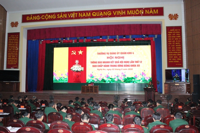 Quân khu 4 thông báo kết quả Hội nghị Trung ương lần thứ 12 khóa XII