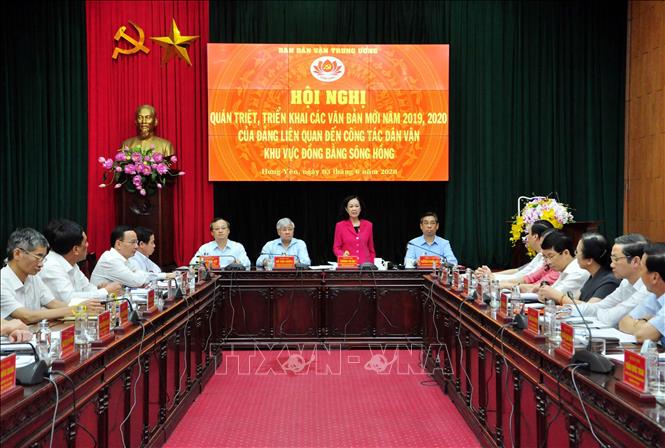 Hội nghị triển khai các văn bản mới của Đảng về công tác dân vận khu vực Đồng bằng sông Hồng