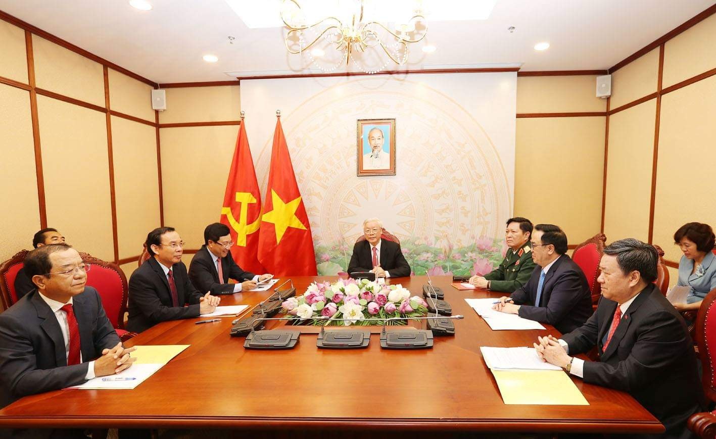 Điện đàm giữa Tổng Bí thư, Chủ tịch nước Nguyễn Phú Trọng và Tổng thống Liên bang Nga V V Pu-tin