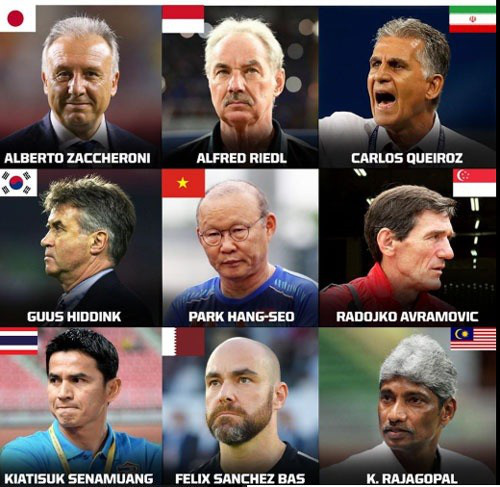 HLV Park Hang Seo vào tốp 9 HLV xuất sắc nhất châu Á