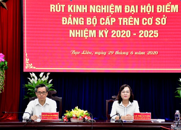 Bạc Liêu rút kinh nghiệm Đại hội điểm Đảng bộ cấp trên cơ sở