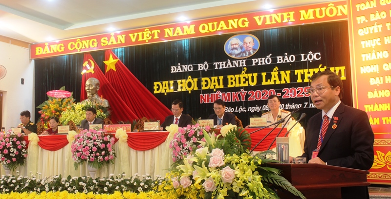 Đồng chí Nguyễn Văn Triệu tái đắc cử Bí thư Thành ủy Bảo Lộc, nhiệm kỳ 2020 - 2025