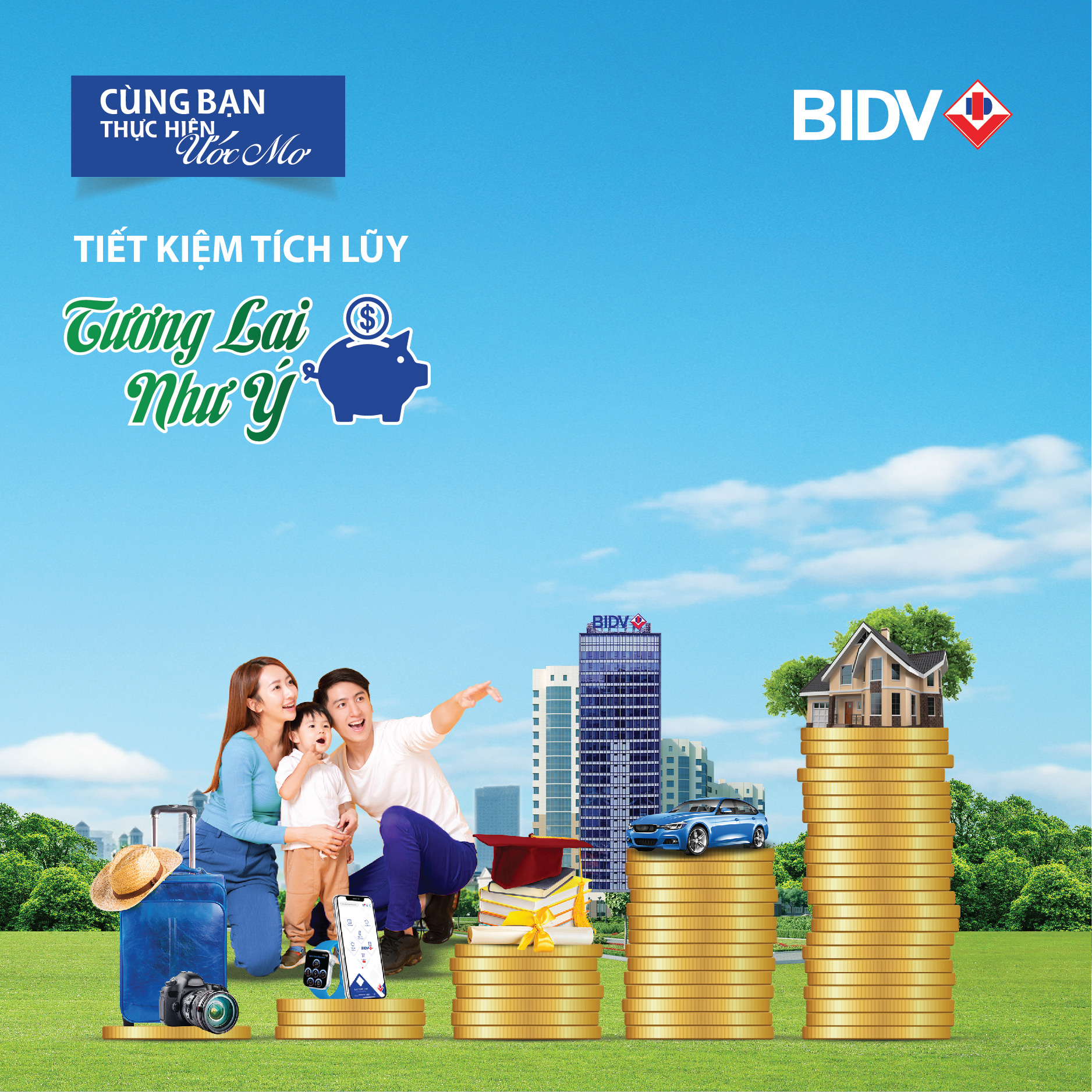 Tiền gửi tích lũy BIDV Linh hoạt rút gốc từng phần, lãi suất cộng dồn, vay cầm cố