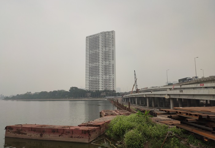 Hà Nôi Cầu vượt hồ Linh Đàm sắp hoàn thành