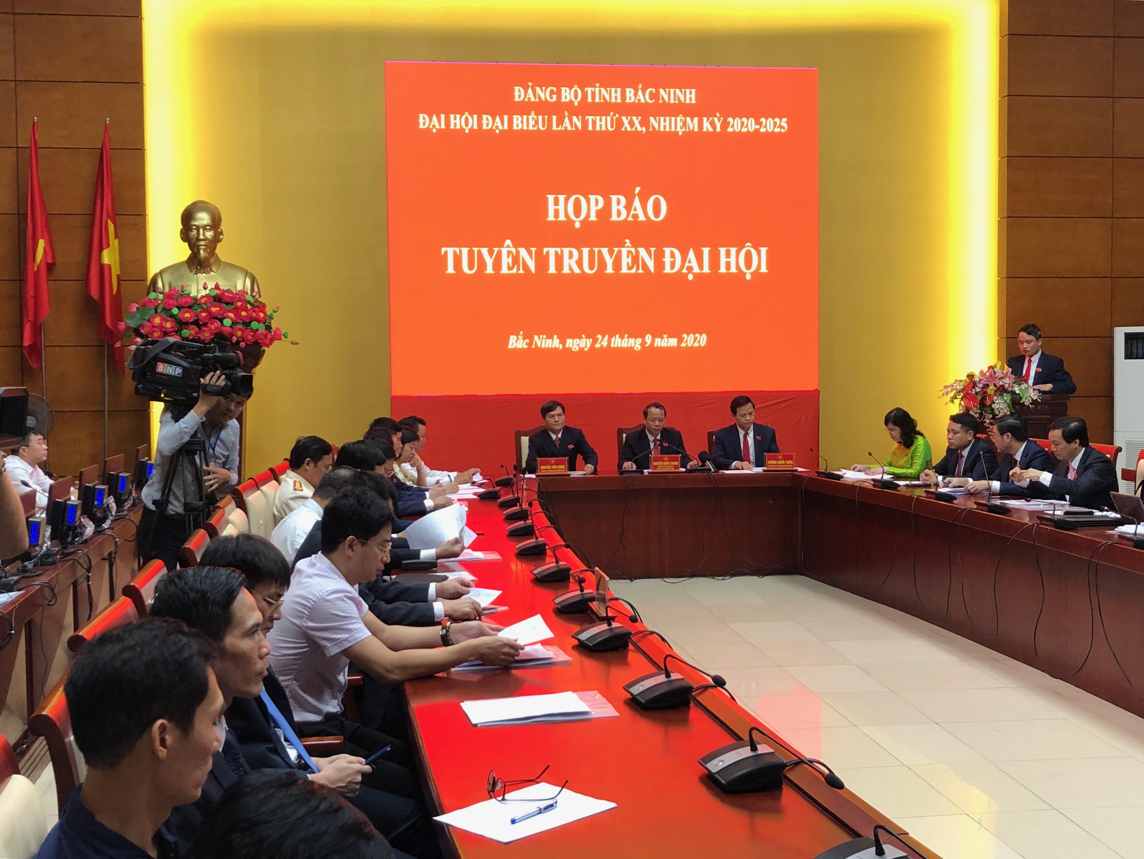 Đại hội đại biểu Đảng bộ tỉnh Bắc Ninh lần thứ XX diễn ra từ ngày 24-26 9