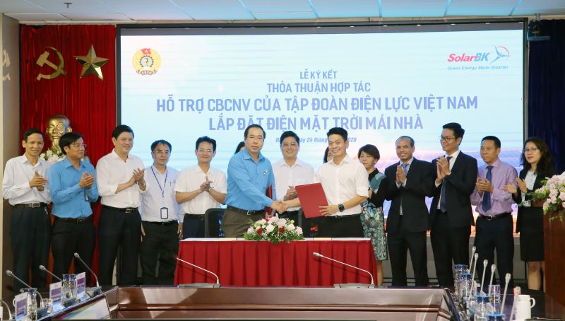 Thỏa thuận hợp tác giữa Công đoàn Điện lực Việt Nam và và Công ty CP ĐT  PT năng lượng mặt trời Bách Khoa