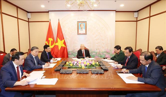 Tổng Bí thư, Chủ tịch nước Nguyễn Phú Trọng và Tổng Bí thư, Chủ tịch Trung Quốc Tập Cận Bình điện đàm