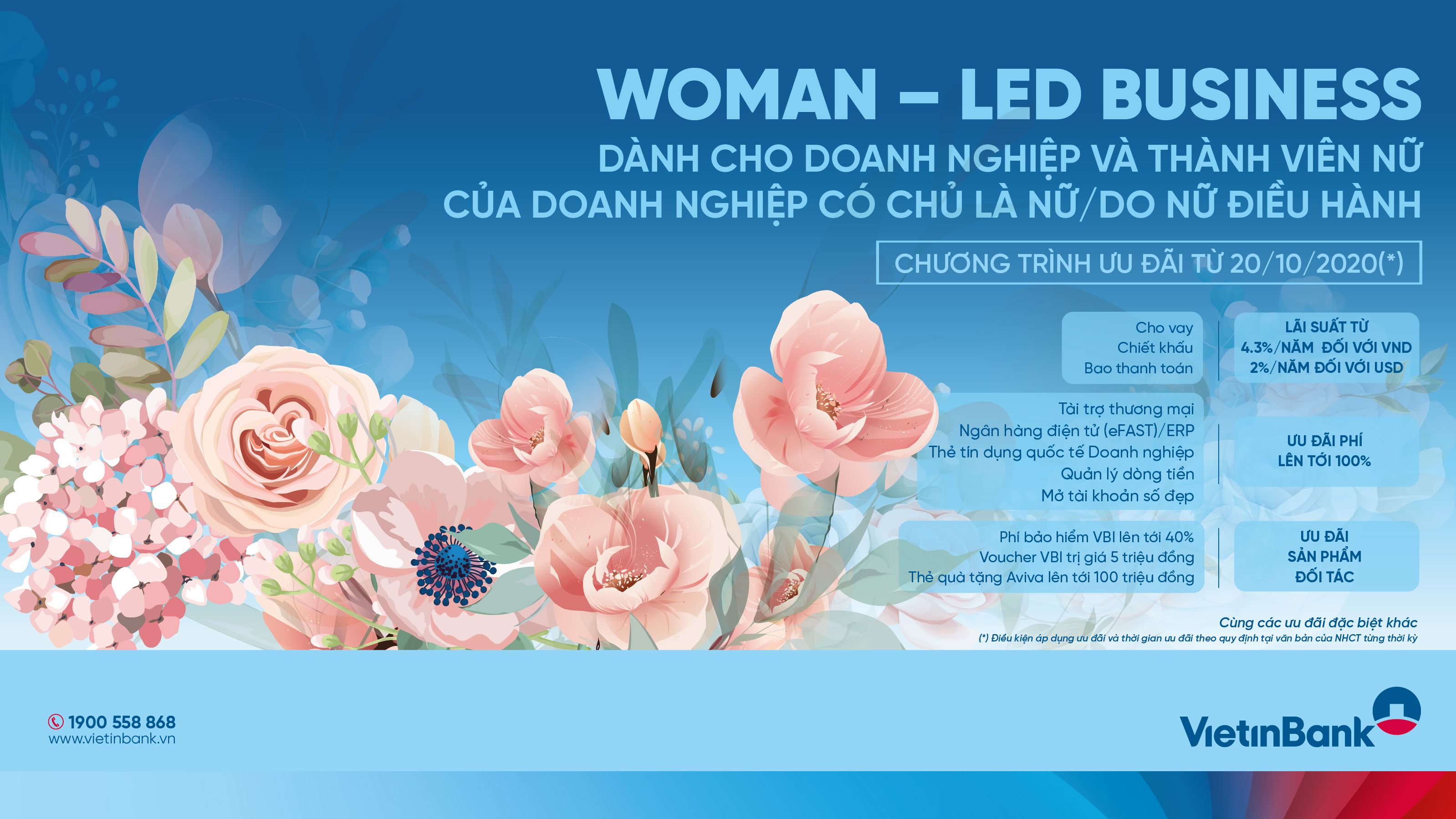 VietinBank ưu đãi đặc biệt dành tặng doanh nhân nữ