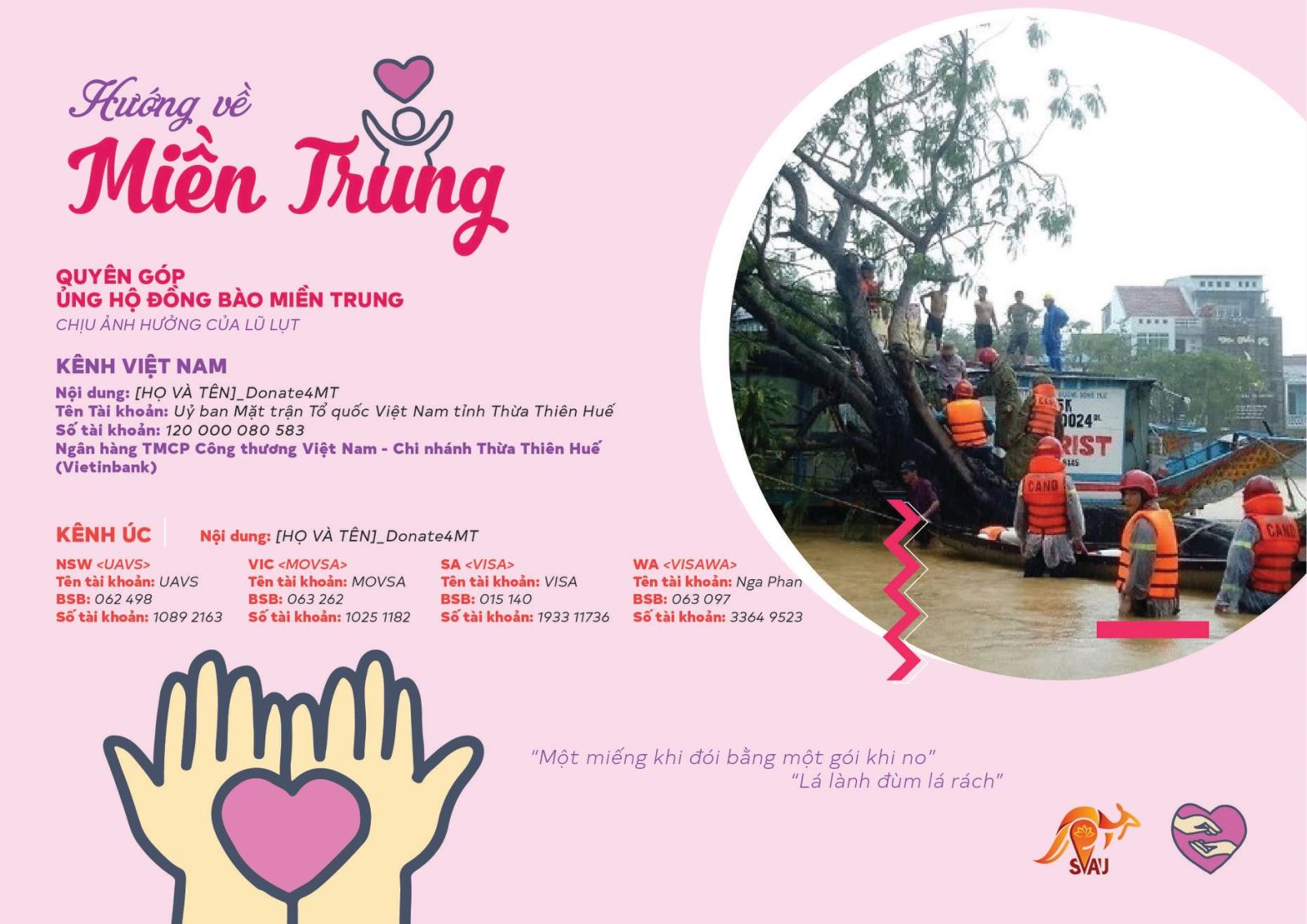 Cộng đồng người Việt tại Australia và Canada hướng về miền Trung