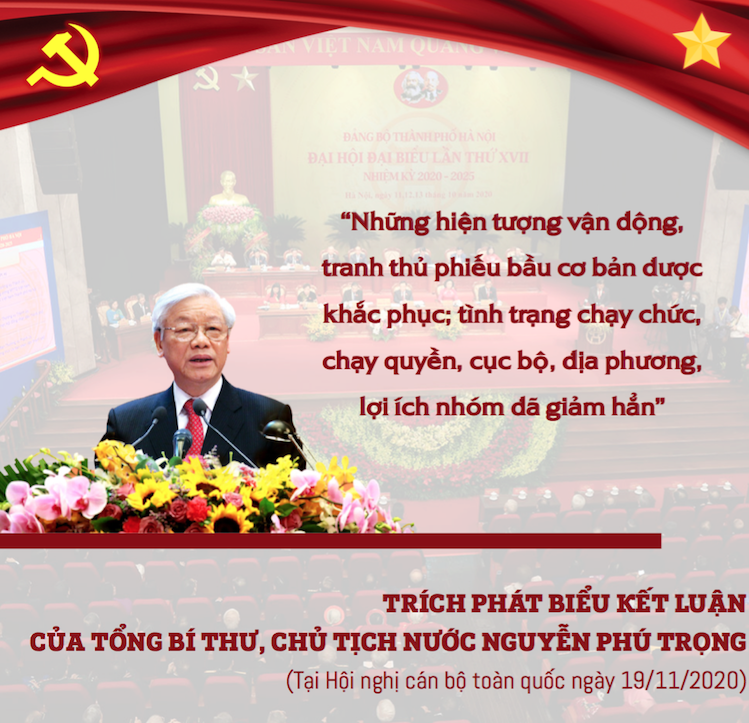 Infographic Phát biểu của Tổng Bí thư, Chủ tịch nước tại Hội nghị cán bộ toàn quốc