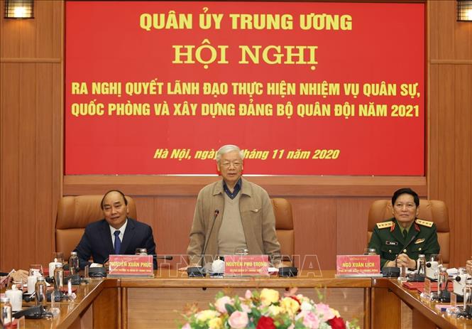 Tổng Bí thư, Chủ tịch nước Nguyễn Phú Trọng chủ trì Hội nghị của Quân ủy Trung ương