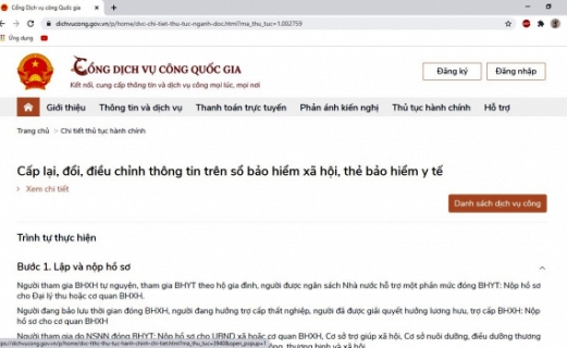 2 277 thẻ BHYT hỏng, mất được cấp lại trên Cổng dịch vụ công Quốc gia