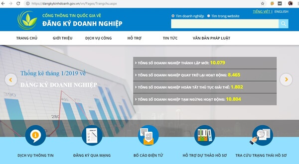 Đăng ký doanh nghiệp qua mạng thông tin điện tử
