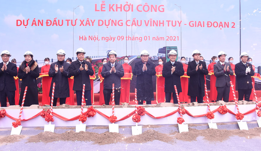 Khởi công Dự án đầu tư xây dựng cầu Vĩnh Tuy - Giai đoạn 2
