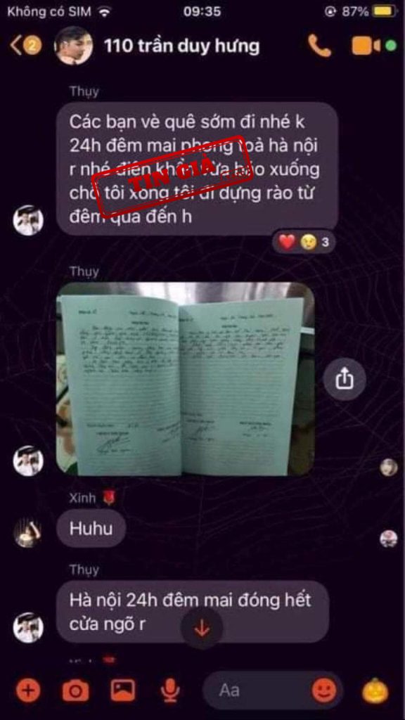 Phong tỏa Hà Nội do COVID-19 là tin đồn thất thiệt