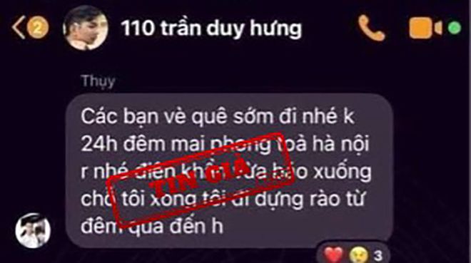 Phát hiện tin giả về phong tỏa Hà Nội