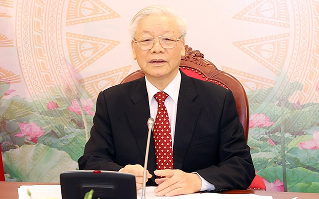 Tổng Bí thư, Chủ tịch nước Nguyễn Phú Trọng điện đàm với Tổng Bí thư, Thủ tướng Lào