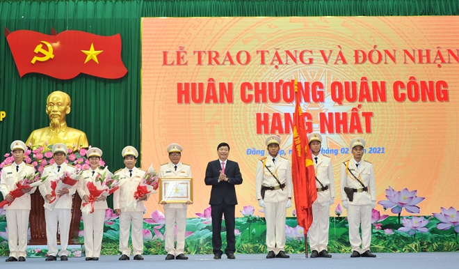 Công an tỉnh Đồng Tháp đón nhận Huân chương Quân công hạng Nhất