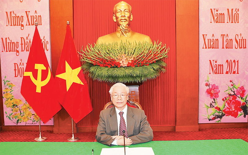 Tổng Bí thư, Chủ tịch nước Nguyễn Phú Trọng và Tổng Bí thư, Chủ tịch nước Trung Quốc Tập Cận Bình tiến hành điện đàm