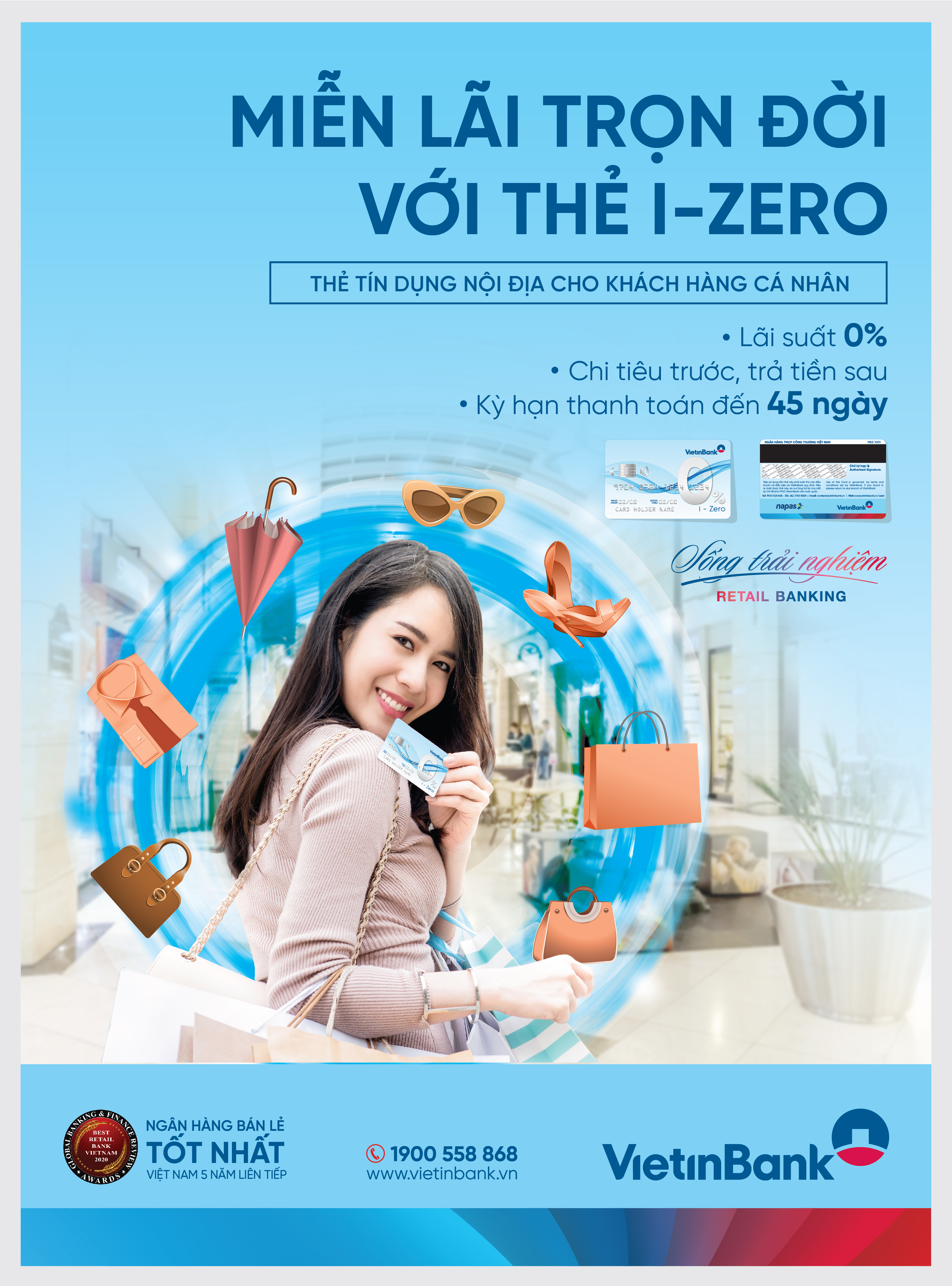 Miễn lãi trọn đời với thẻ trả góp VietinBank i-Zero