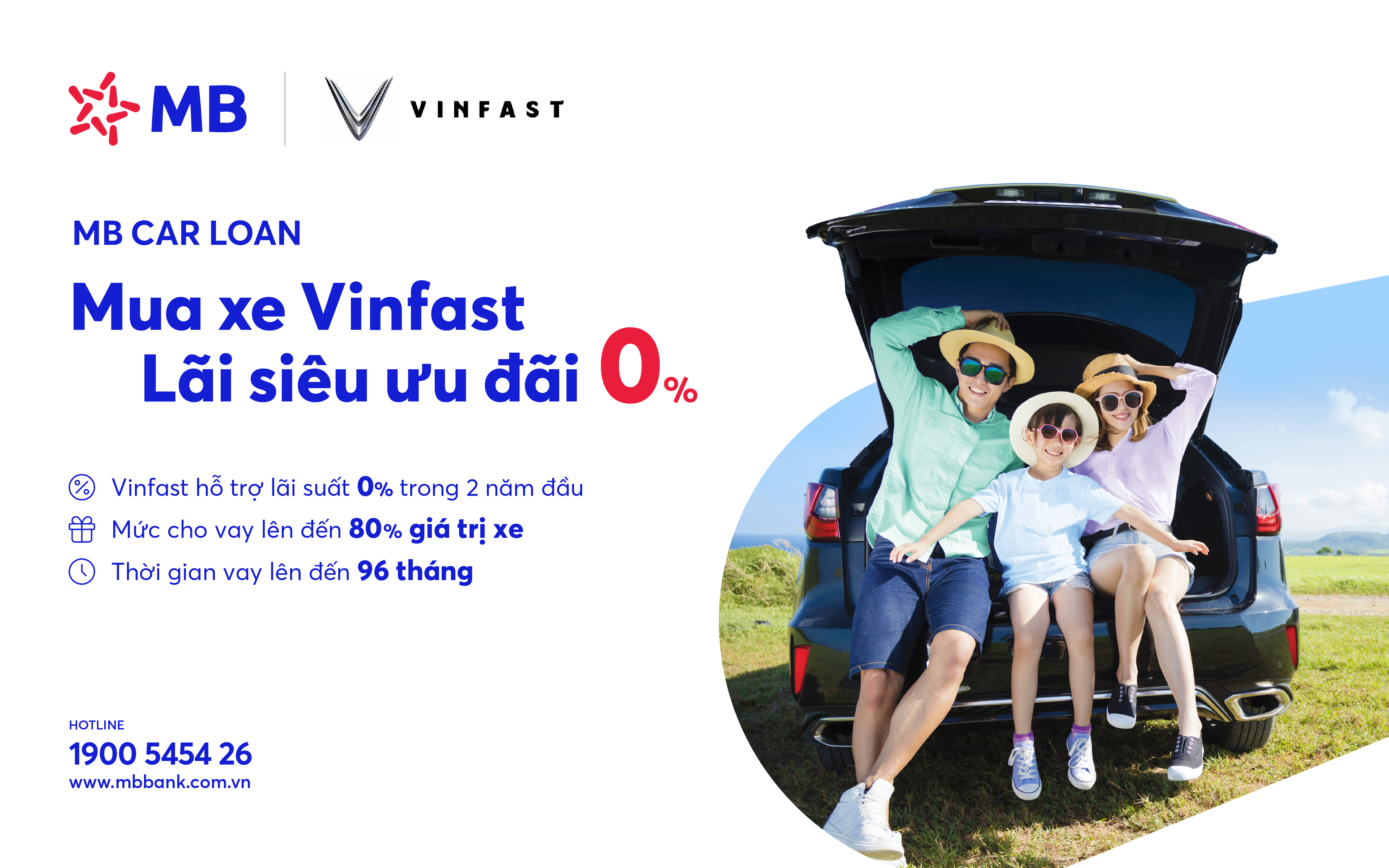 Mua xe Vinfast với lãi suất vay ưu đãi 0 của MB