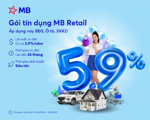 Ngân hàng Quân Đội tung gói lãi suất “MB Retail năm 2021”